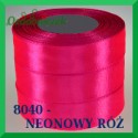 Wstążka tasiemka satynowa 6mm kolor neonowy róż 8040