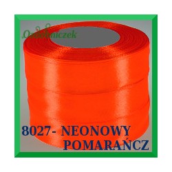 Wstążka tasiemka satynowa 6mm kolor neonowy pomarańcz 8027