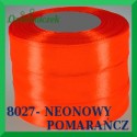 Wstążka tasiemka satynowa 6mm kolor neonowy pomarańcz 8027