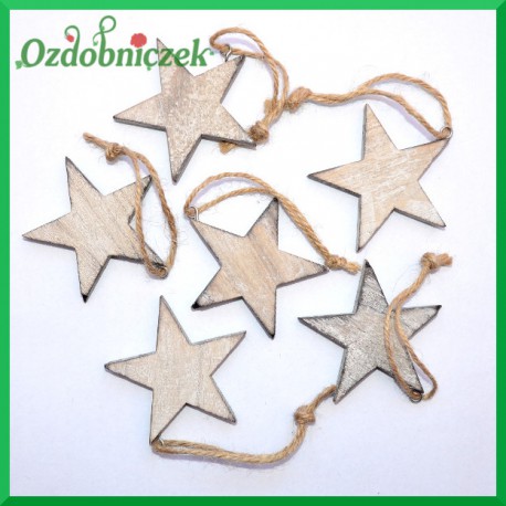 Gwiazdka - zawieszka z drewna 5,5cm 1szt.