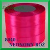 Tasiemka satynowa 12mm kolor neonowy róż 8040