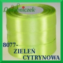 Wstążka tasiemka satynowa 12mm kolor zieleń cytrynowa 8077