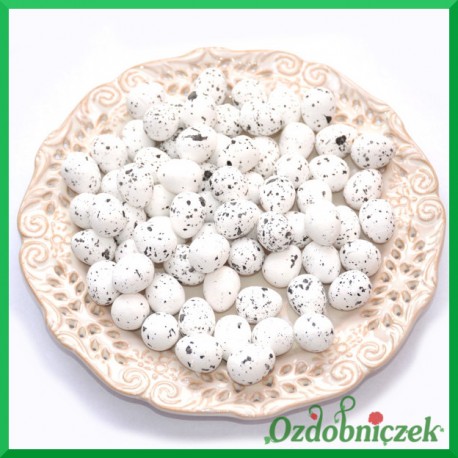 Jajeczka nakrapiane białe 2 cm 100 szt