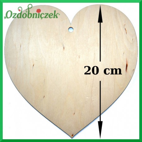Zawieszka ze sklejki - serce duże 20cm