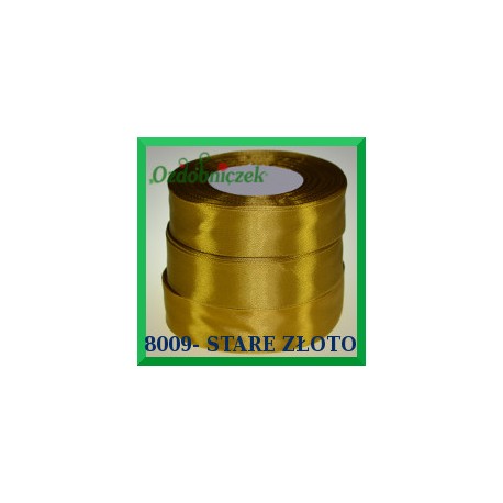 Tasiemka satynowa 38mm kolor stare złoto 8009