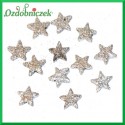 GWIAZDKI brokatowe malutkie SREBRNE 1,5cm/12szt.
