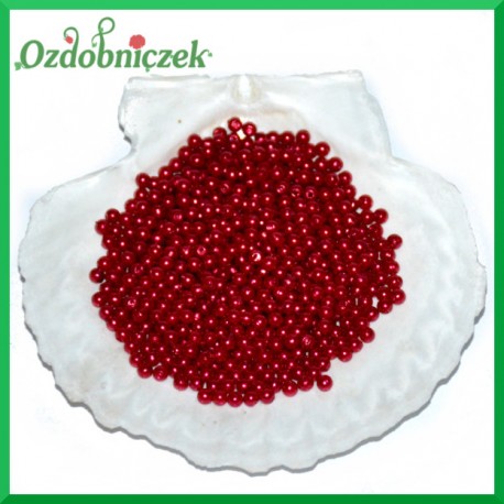 Perełki 4mm bordowe perłowe
