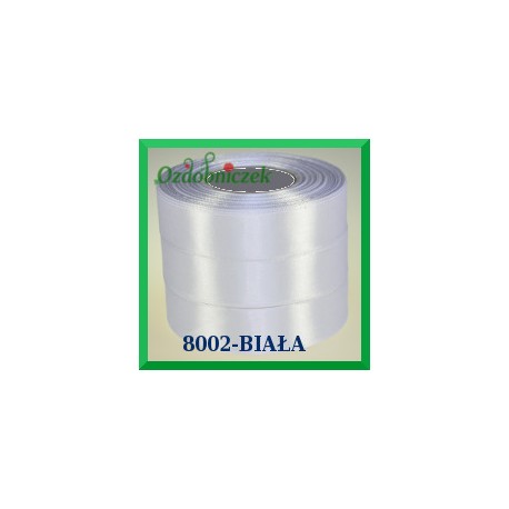 Tasiemka satynowa 50mm kolor biały 8002