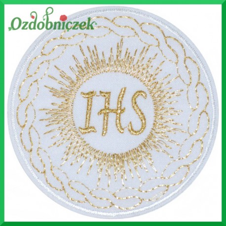 Naszywka termo IHS ze złotą nitką