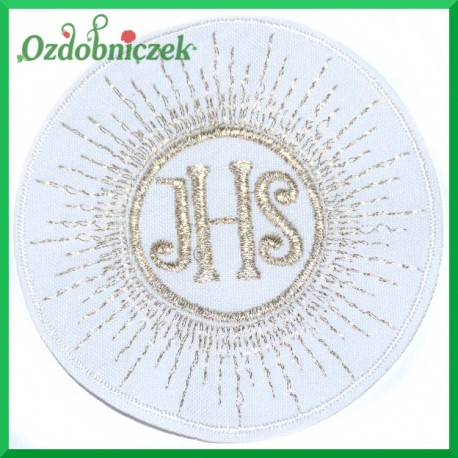 Naszywka termo IHS ze srebrną nitką