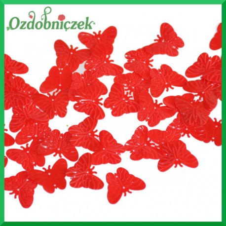 Cekiny motylki 21mm/5g CZERWONE MATOWE