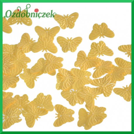 Cekiny motylki 21mm/5g ŻÓŁTE MATOWE