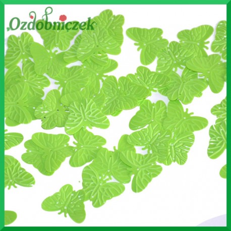 Cekiny motylki 21mm/5g ZIELONE MATOWE