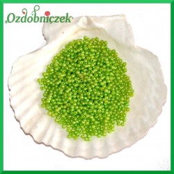 Perełki dekoracyjne 3mm/7gr jasno zielone perłowe
