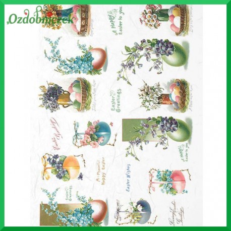 Papier ryżowy A4 - pisklaki i niezapominajki R1076