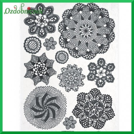 Papier ryżowy A4 - koronka czarna R549