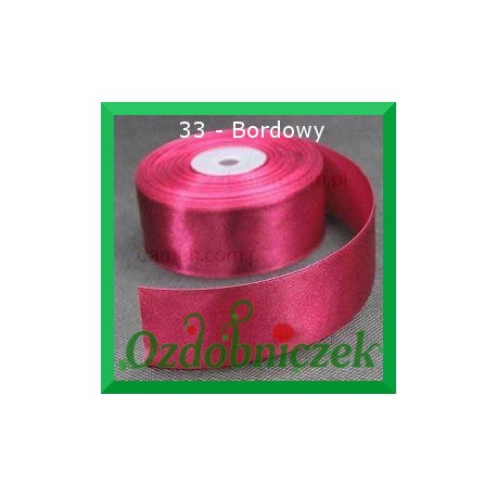 Tasiemka satynowa SZTYWNA 38mm/2mb kolor bordowy 33