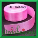 Wstążka tasiemka satynowa SZTYWNA 38mm/2mb kolor różowy 50