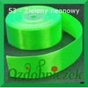 Wstążka tasiemka satynowa SZTYWNA 38mm/2mb kolor neonowy zielony 53