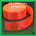 Wstążka tasiemka satynowa SZTYWNA 38mm/2mb kolor neonowy pomarańczowy 55