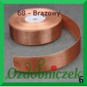 Wstążka tasiemka satynowa SZTYWNA 38mm/2mb kolor brązowy 68