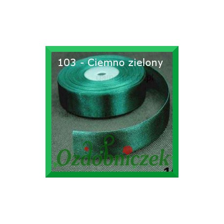 Tasiemka satynowa SZTYWNA 38mm/2mb kolor ciemny zielony 103