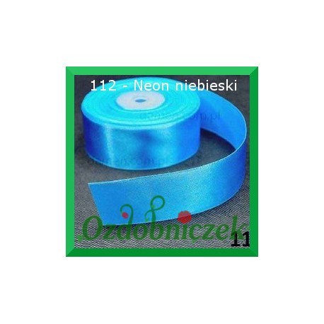 Tasiemka satynowa SZTYWNA 38mm/2mb kolor neonowy niebieski 112