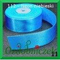 Wstążka tasiemka satynowa SZTYWNA 38mm/2mb kolor neonowy niebieski 112