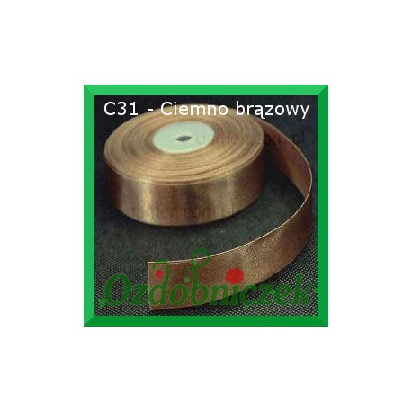 Tasiemka satynowa SZTYWNA 38mm/2mb kolor ciemny brązowy C31