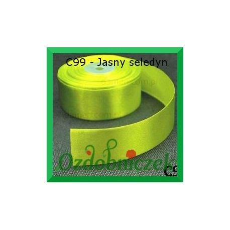 Tasiemka satynowa SZTYWNA 38mm/2mb kolor jasny seledyn C99