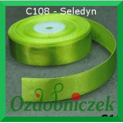 Wstążka tasiemka satynowa SZTYWNA 38mm/2mb kolor seledyn C108