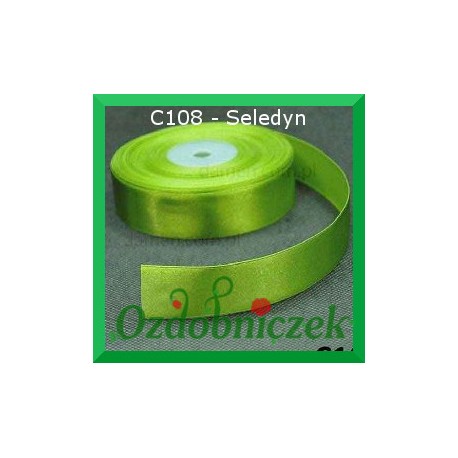 Tasiemka satynowa SZTYWNA 38mm/2mb kolor seledyn C108