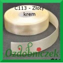 Wstążka tasiemka satynowa SZTYWNA 38mm/2mb kolor złoty krem C113