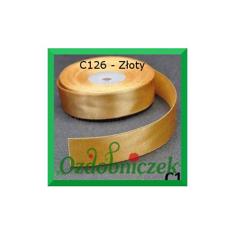 Tasiemka satynowa SZTYWNA 38mm/2mb kolor złoty C125