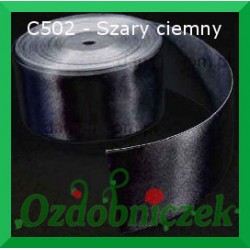 Wstążka tasiemka satynowa SZTYWNA 38mm/2mb kolor ciemny szary C502
