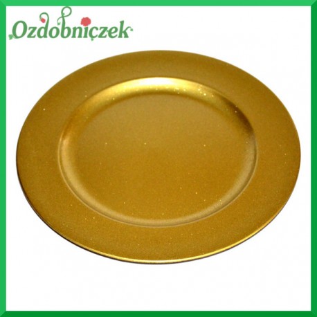 TALERZ ZŁOTY DUŻY dekoracyjny 1szt. 28cm