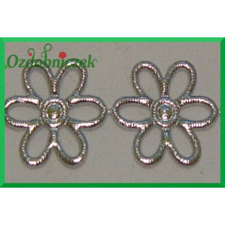 Aplikacje ażurki  duże srebrne