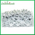 GWIAZDKI brokatowe malutkie SREBRNE 1,5cm/144szt.