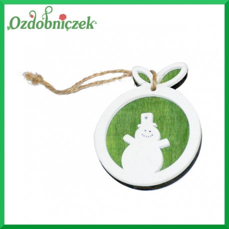 Zielona bombka drewniana BAŁWAN 1szt/5,5cm