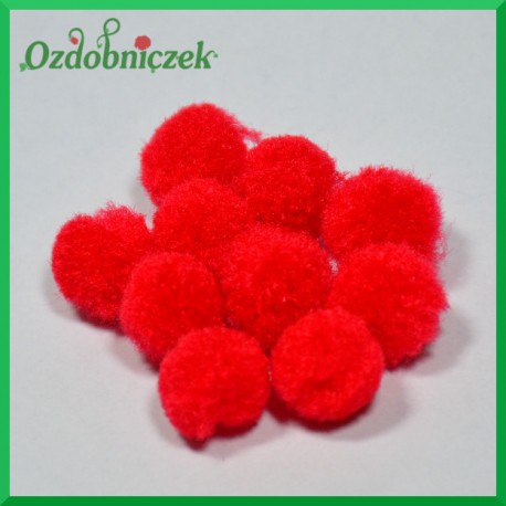 Pompony mini CZERWONE 15mm/20g