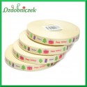 Wstążka tasiemka BAWEŁNIANA z napisem HAPPY HOLIDAYS 15mm/27mb