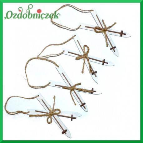 NARTY drewniane ozdobne 1szt.