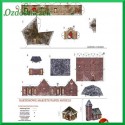 Kartonowa makieta wieża i domek z cegły PM-0004