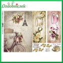 Papier do decoupage KLASYCZNY A4 D0473M - rower Paryż filiżanki