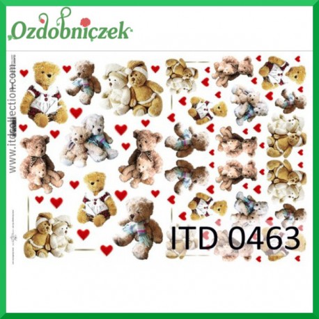 Papier do decoupage KLASYCZNY A4 D0463M - misie