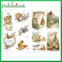Papier do decoupage KLASYCZNY A4 D0387M - kurczaczki namiot