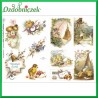 Papier do decoupage KLASYCZNY A4 D0387M - kurczaczki namiot