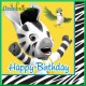 Serwetka do decoupage ZEBRA ZOU HAPPY BIRTHDAY