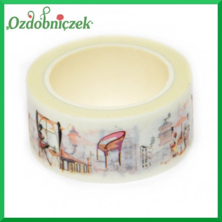 Taśma PAPIEROWA samoprzylepna kawa kawiarnia 2cm/10mb