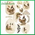 Przegródki ozdobne  - TAG0125- kury i koguty na wybiegu